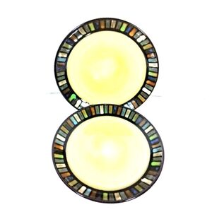 Set Of 2 Sonoma Lifestyles Blue Vallejo Style 8" Salad Plates/Bread Dishes